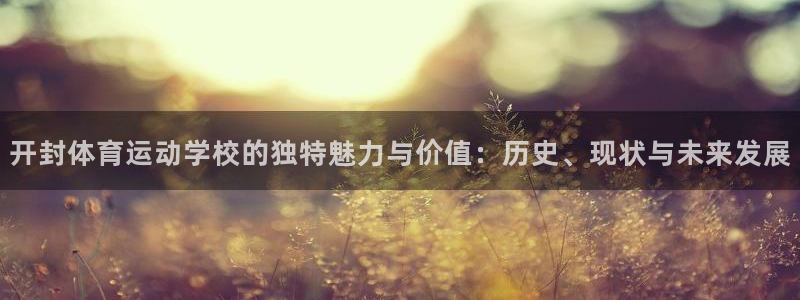 熊猫体育v3.新网页.org：开封体育运动学校的独特魅力与价值：历史、现状与未来发展
